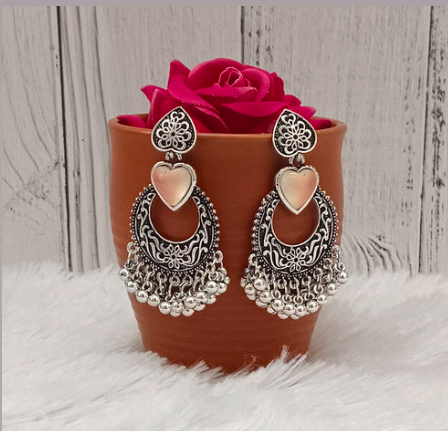 Oxidized Multicolor Plated Dangler Jhumka Earrings