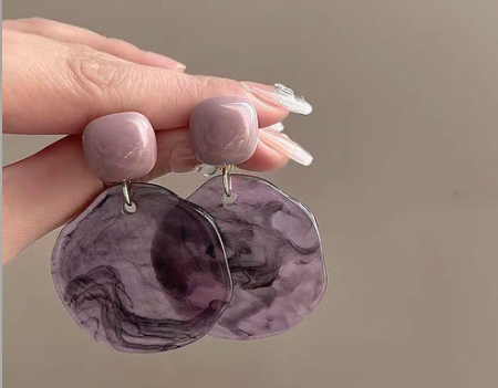 ✨ Purple Swirls Earrings – Elegant Handcrafted Jewellery ✨