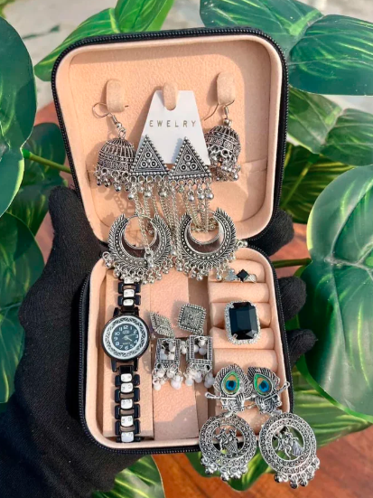 ✨ Luxury Watch & Jewellery Combo Set for Women ✨