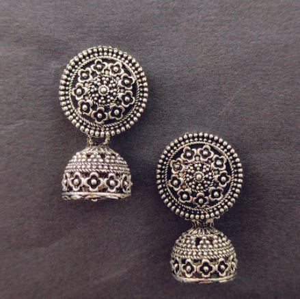 ✨ Oxidised Plated Jhumki Earrings – Multicolor Traditional Design ✨